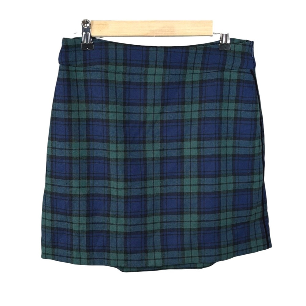 Vineyard Vines Womens Blackwatch Ponte Skirt‎ Charleston Green Plaid Size 4
